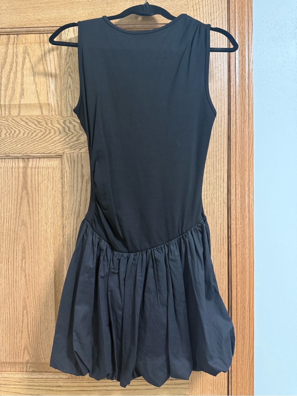 Sleeveless Black Mini Dress with Bubble Skirt